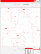 Washington County, KS Digital Map Red Line Style