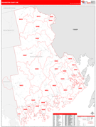 Washington County, ME Digital Map Red Line Style