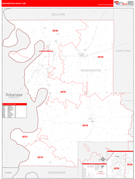 Washington County, MS Digital Map Red Line Style