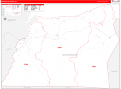 Washington County, NC Digital Map Red Line Style