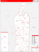 Washington County, NY Digital Map Red Line Style