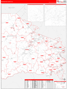 Washington County, PA Digital Map Red Line Style