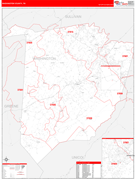 Washington County, TN Digital Map Red Line Style