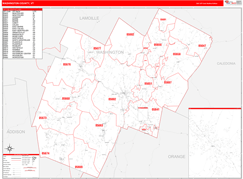 Washington County, VT Digital Map Red Line Style