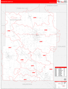 Washington County, WI Digital Map Red Line Style