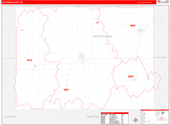 Watonwan County, MN Digital Map Red Line Style