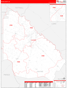 Wayne County, GA Digital Map Red Line Style
