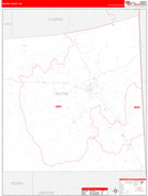 Wayne County, MS Digital Map Red Line Style