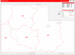 Wayne County, NE Digital Map Red Line Style