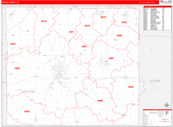 Wayne County, OH Digital Map Red Line Style