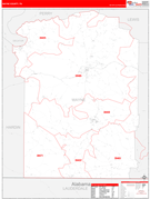 Wayne County, TN Digital Map Red Line Style