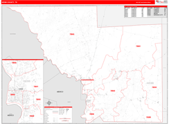 Webb County, TX Digital Map Red Line Style