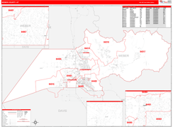 Weber County, UT Digital Map Red Line Style