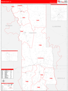 Webster Parish (County), LA Digital Map Red Line Style