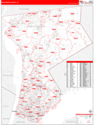 Westchester County, NY Digital Map Red Line Style