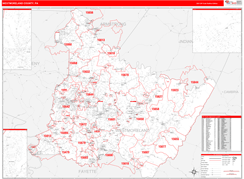 Westmoreland County, PA Digital Map Red Line Style