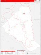 Wheeler County, GA Digital Map Red Line Style