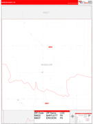 Wheeler County, NE Digital Map Red Line Style