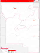 Wheeler County, OR Digital Map Red Line Style