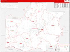 White County, AR Digital Map Red Line Style