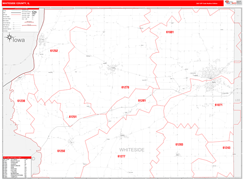 Whiteside County, IL Digital Map Red Line Style