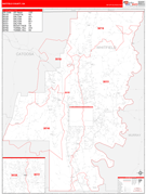 Whitfield County, GA Digital Map Red Line Style