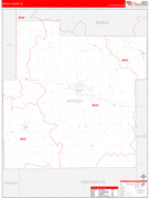 Whitley County, IN Digital Map Red Line Style