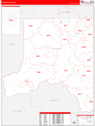 Whitman County, WA Digital Map Red Line Style