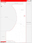 Wibaux County, MT Digital Map Red Line Style