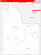 Wilbarger County, TX Digital Map Red Line Style
