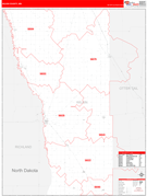 Wilkin County, MN Digital Map Red Line Style