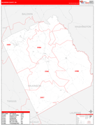 Wilkinson County, GA Digital Map Red Line Style