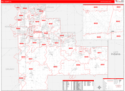 Will County, IL Digital Map Red Line Style