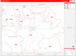 Williamson County, IL Digital Map Red Line Style