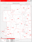 Windham County, CT Digital Map Red Line Style