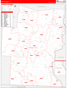 Windham County, VT Digital Map Red Line Style