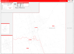 Winkler County, TX Digital Map Red Line Style