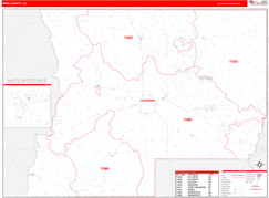 Winn Parish (County), LA Digital Map Red Line Style