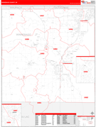 Winnebago County, WI Digital Map Red Line Style