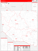 Wood County, TX Digital Map Red Line Style