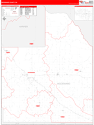 Woodward County, OK Digital Map Red Line Style