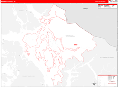 Wrangell Borough (County), AK Digital Map Red Line Style
