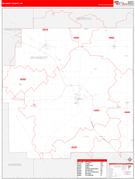 Wyandot County, OH Digital Map Red Line Style