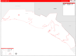 Yakutat Borough (County), AK Digital Map Red Line Style