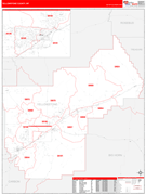 Yellowstone County, MT Digital Map Red Line Style
