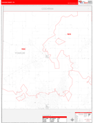 Yoakum County, TX Digital Map Red Line Style