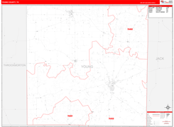 Young County, TX Digital Map Red Line Style