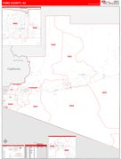 Yuma County, AZ Digital Map Red Line Style