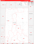 Yuma County, CO Digital Map Red Line Style