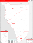 Zapata County, TX Digital Map Red Line Style